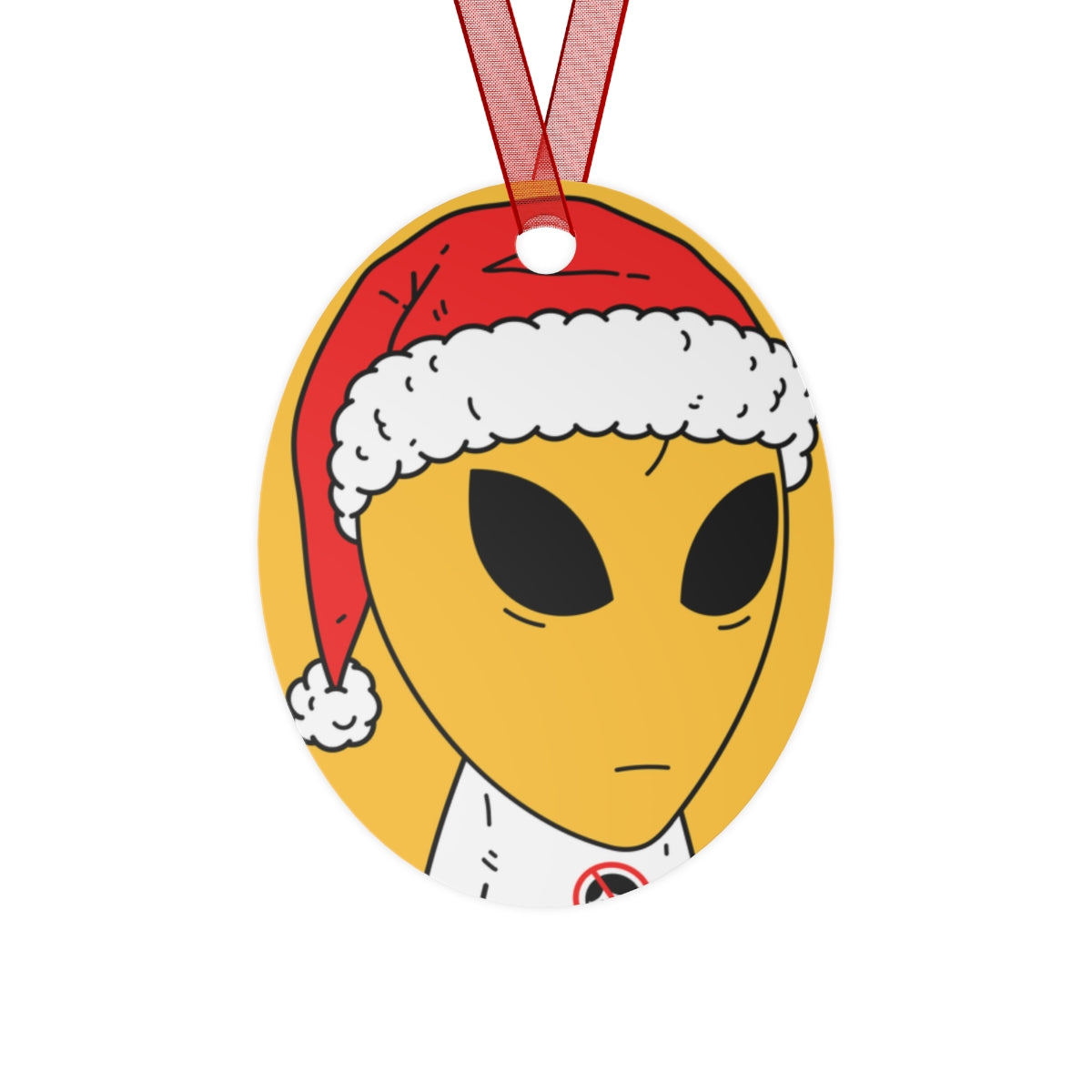 Alien Santa Space Character Holiday Winter Season Metal Ornaments