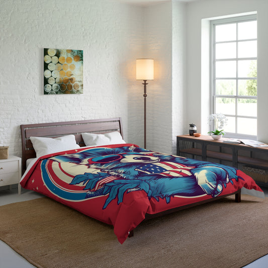 4th of July Stylish Raccoon USA American Graphic Comforter