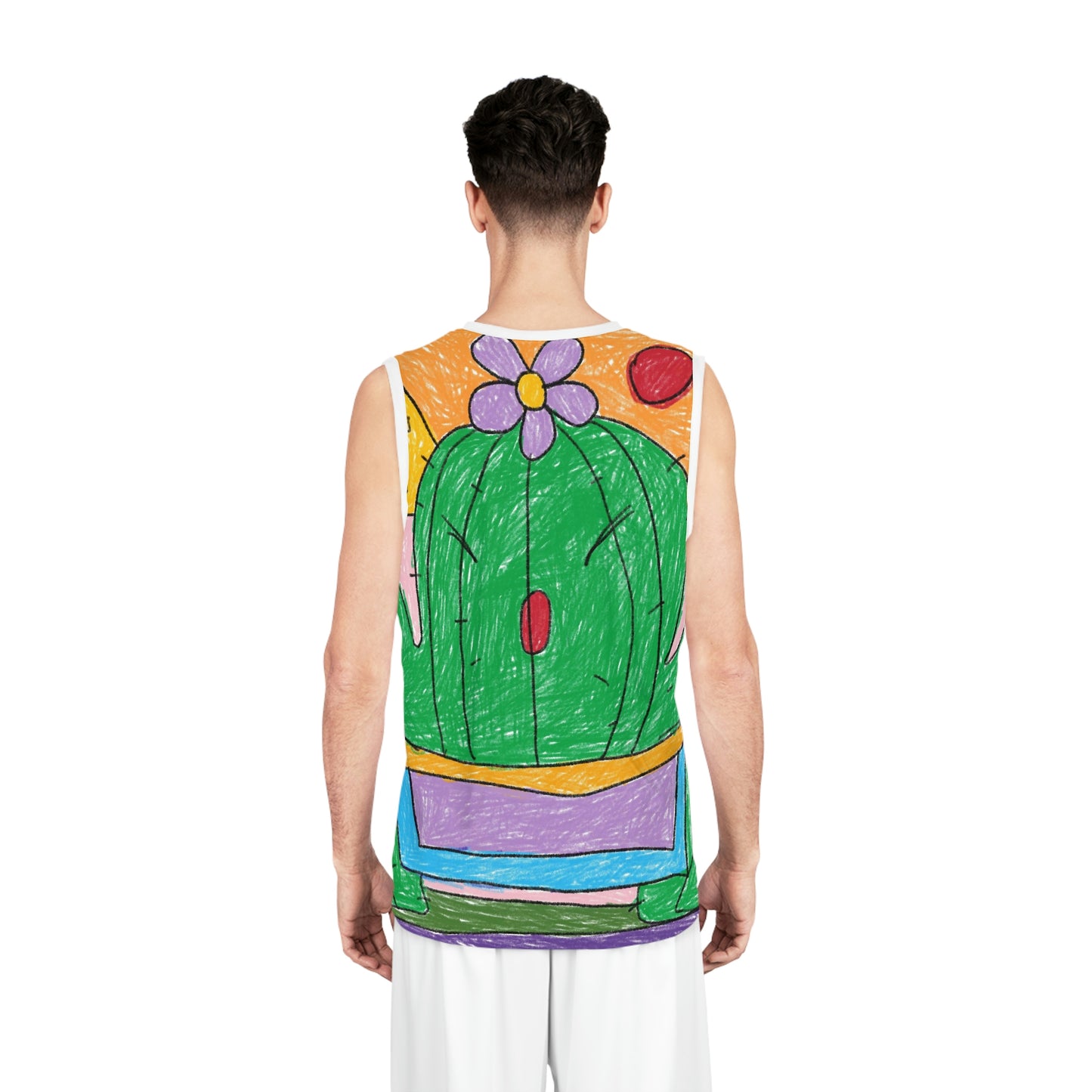 Desert Cactus Sumo Wrestler Graphic Basketball Jersey (AOP)