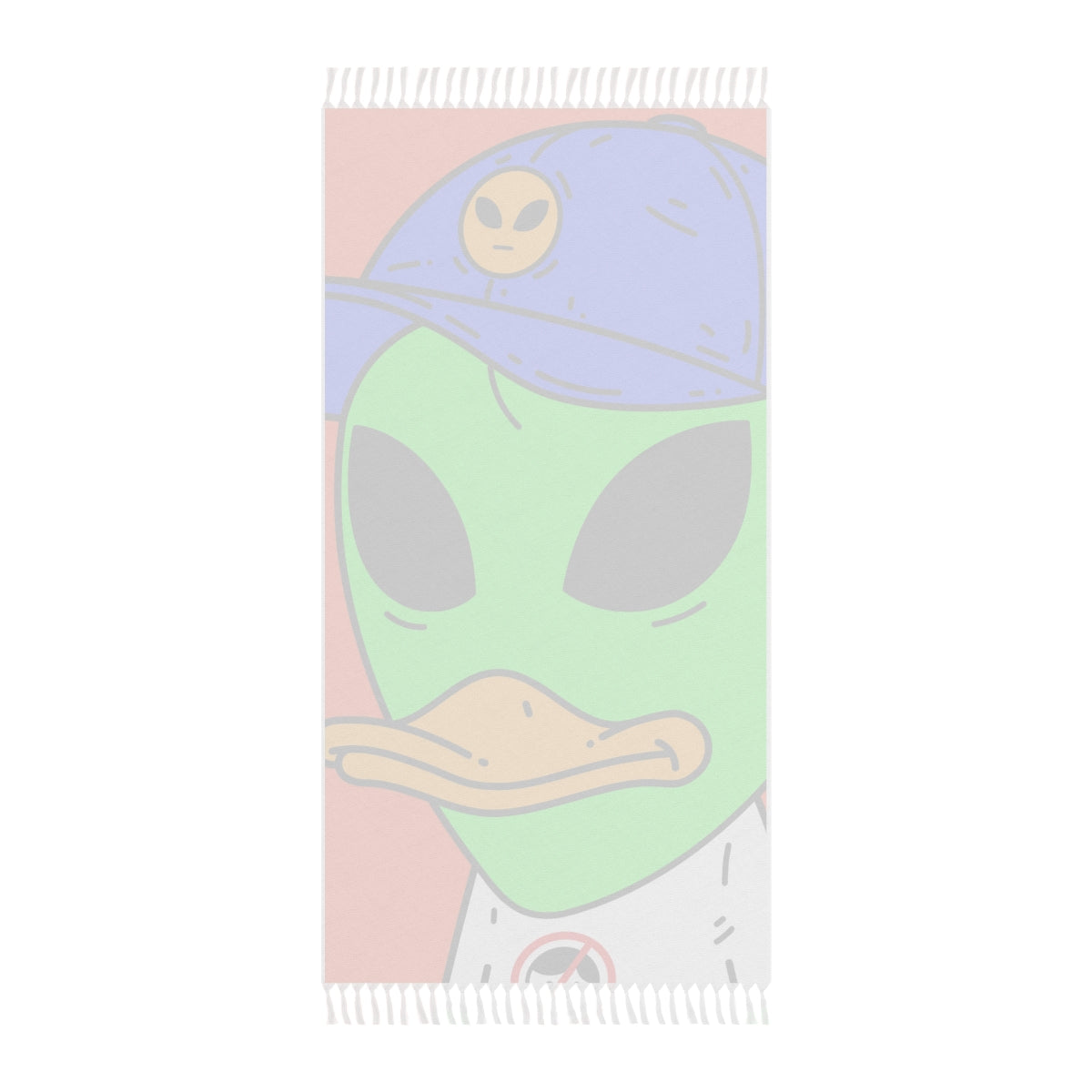 Anti Human Duck Visitor Green Alien Boho Beach Cloth