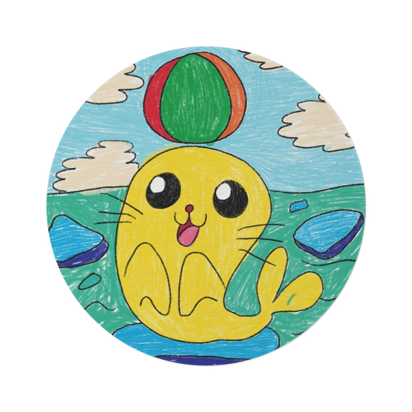 Seal Trick Marine Ocean Animal Sea Creature Round Rug