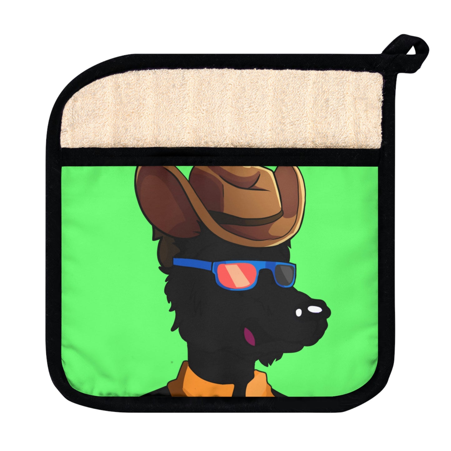 Cowgirl Wolf Cyborg Wolve Pot Holder con bolsillo