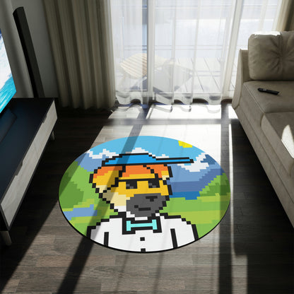 Dog Travel Adventure Animal Round Rug