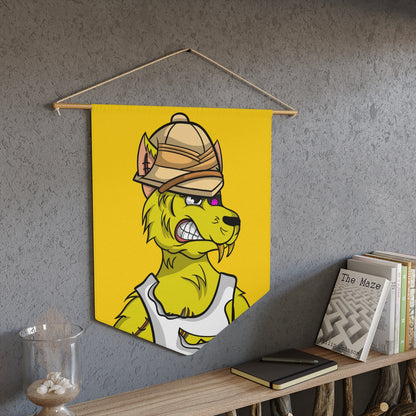 Cyborg Wolve Yellow Fur Ripped Shirt Hard Hat Wolf Pennant