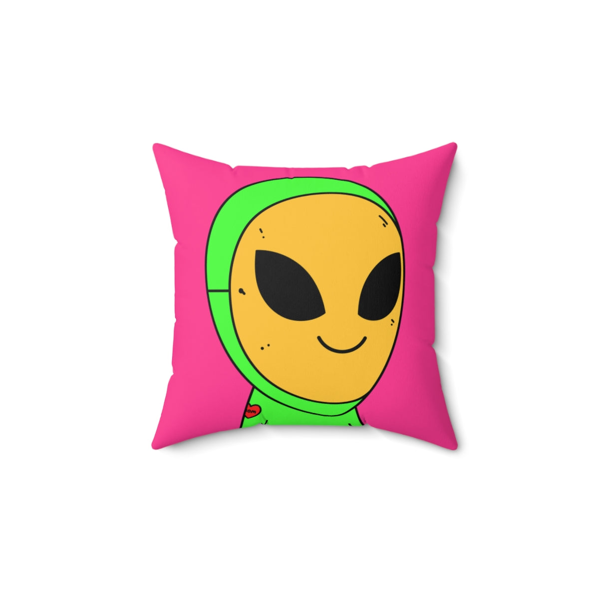 Yellow Mask Visi Alien Facemask Visitor Mom Tattoo Heart Spun Polyester Square Pillow