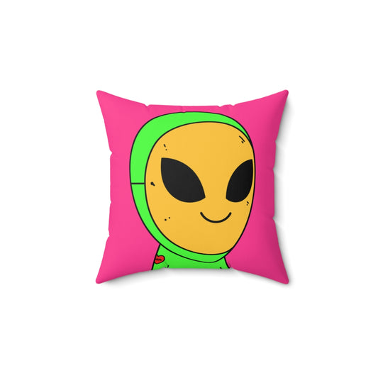 Yellow Mask Visi Alien Facemask Visitor Mom Tattoo Heart Spun Polyester Square Pillow