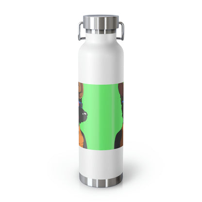 Cowgirl Wolf Cyborg Wolve Copper Vacuum Insulated Bottle, 22oz