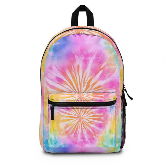 Boho Beach Vibe Pastel Hues Tie-Dye Pattern Design Backpack