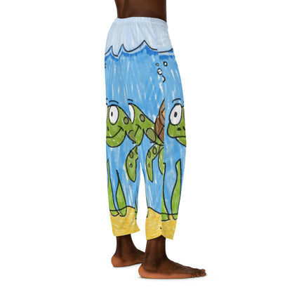 Sea Turtle Beach Sand Ocean Men's Pajama Pants (AOP)