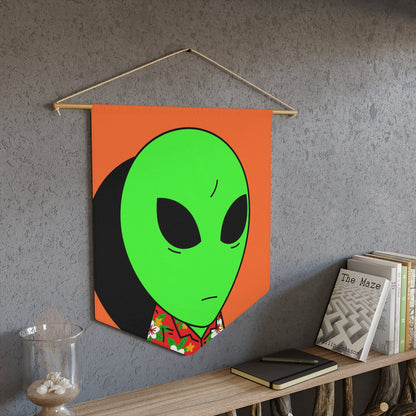 Hawaiian Shirt Green Alien Visitor Shadow Pennant