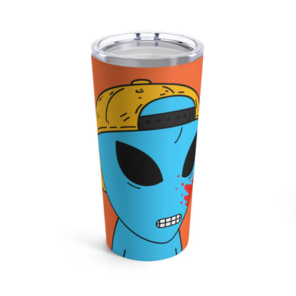 Blue Blood Visitor Alien Cartoon Tumbler 20oz