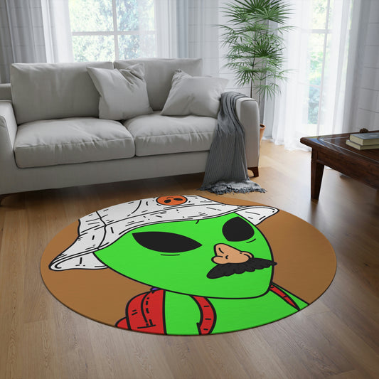 The Visitor Green Alien Space Traveler Round Rug - Visitor751