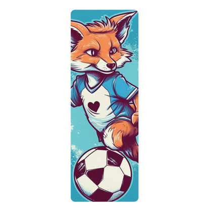 Soccer Fox - Sport Athlete Furry Animal Rubber Yoga Mat