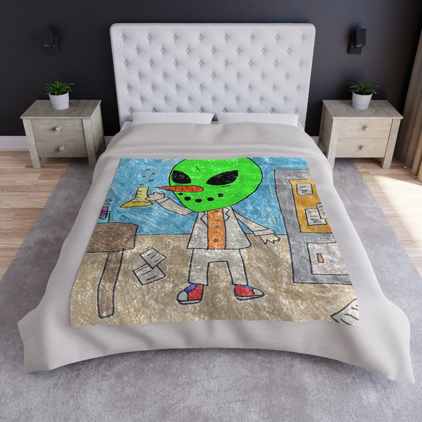 Chemist Chemistry Organic Veggie Visi Vegetable Visitor Vegetarian Alien Vegan Crushed Velvet Blanket