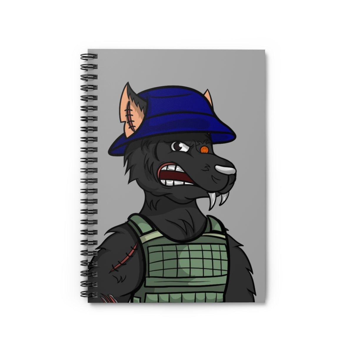 Army Cyborg Wolf Werewolve Spiral Notebook - Ruled Line