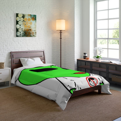 Green Alien Anti Human T Shirt Visitor Red Lipstick Bed Comforter