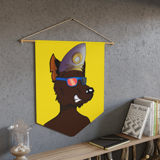 Wolf Cyborg Sailor Hat Shirtless Sunglasses Brown Fur Pennant