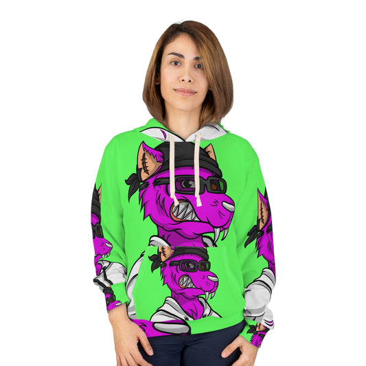 Sudadera con capucha unisex Purple Cyborg Werewolve Fitness Graphic AOP