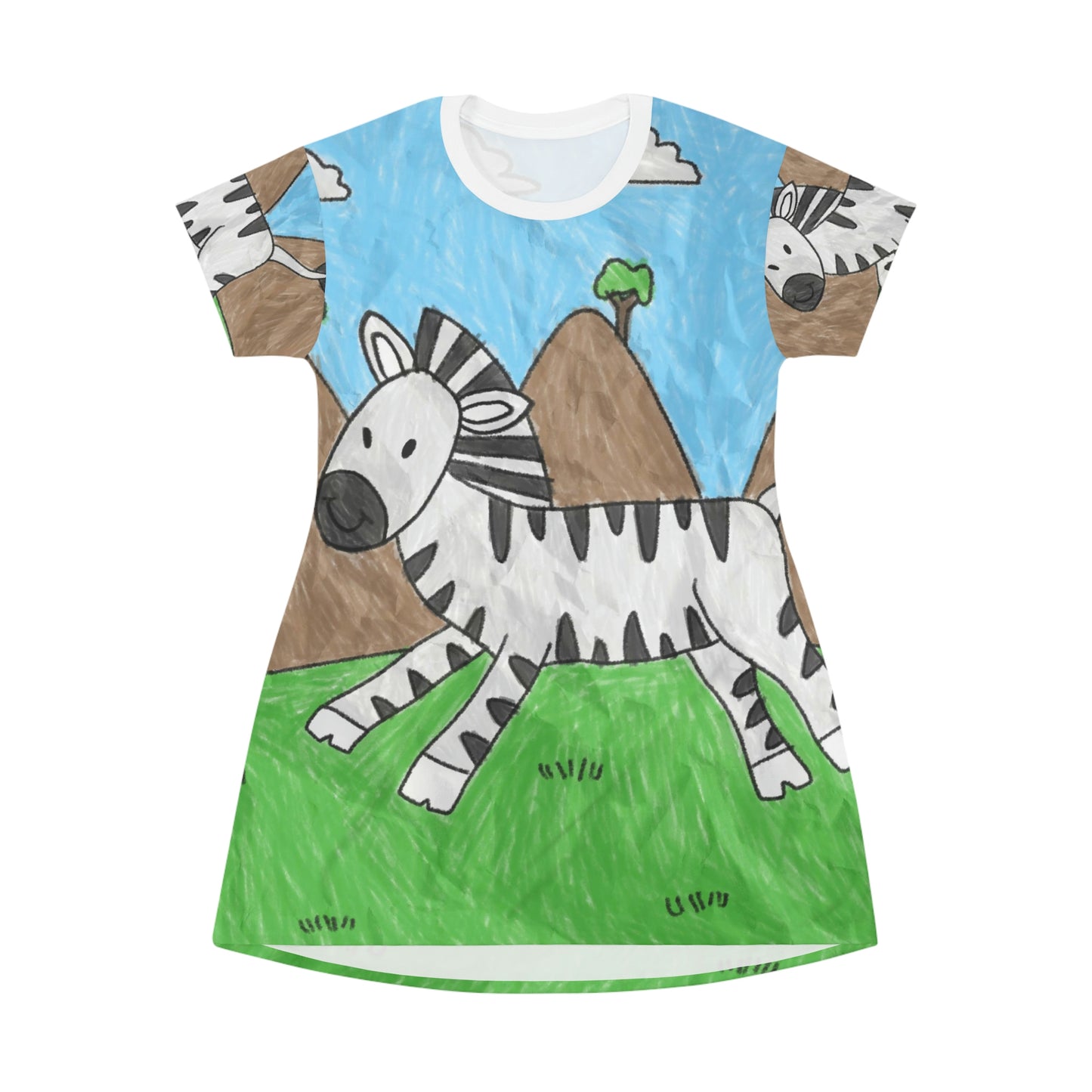 Zebra Graphic Hipster Zebra Animal All Over Print T-Shirt Dress