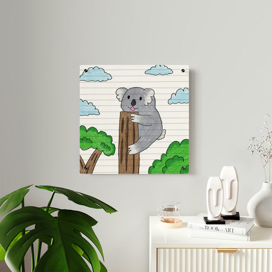 Paneles de arte de pared acrílicos trepador de árboles animales oso koala 