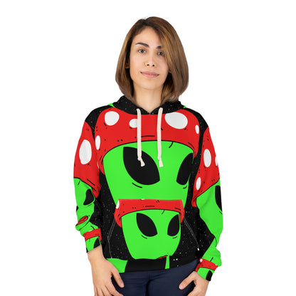 Mushroom Hat Game Cartoon Alien AOP - Sudadera con capucha unisex 