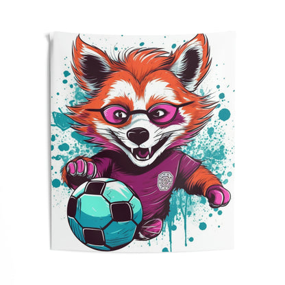 Red Panda Soccer Sport Athlete Graphic Indoor Wall Tapestries