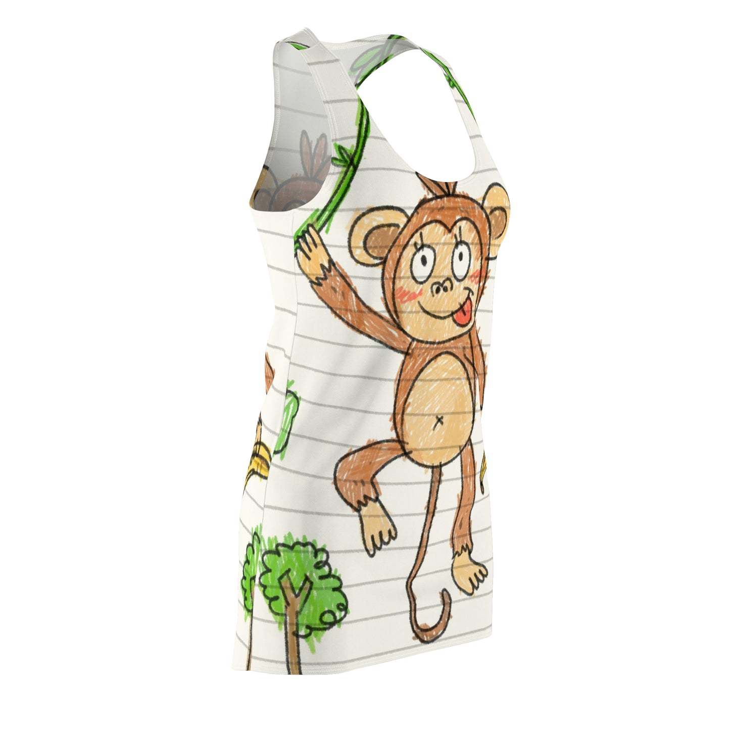 Graphic Monkey - Fun Zoo Clothing for Ape Lovers Women's Cut & Sew Racerback Dress