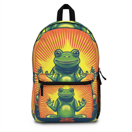 Yoga Frog Namaste Amphibian Relax Graphic Backpack