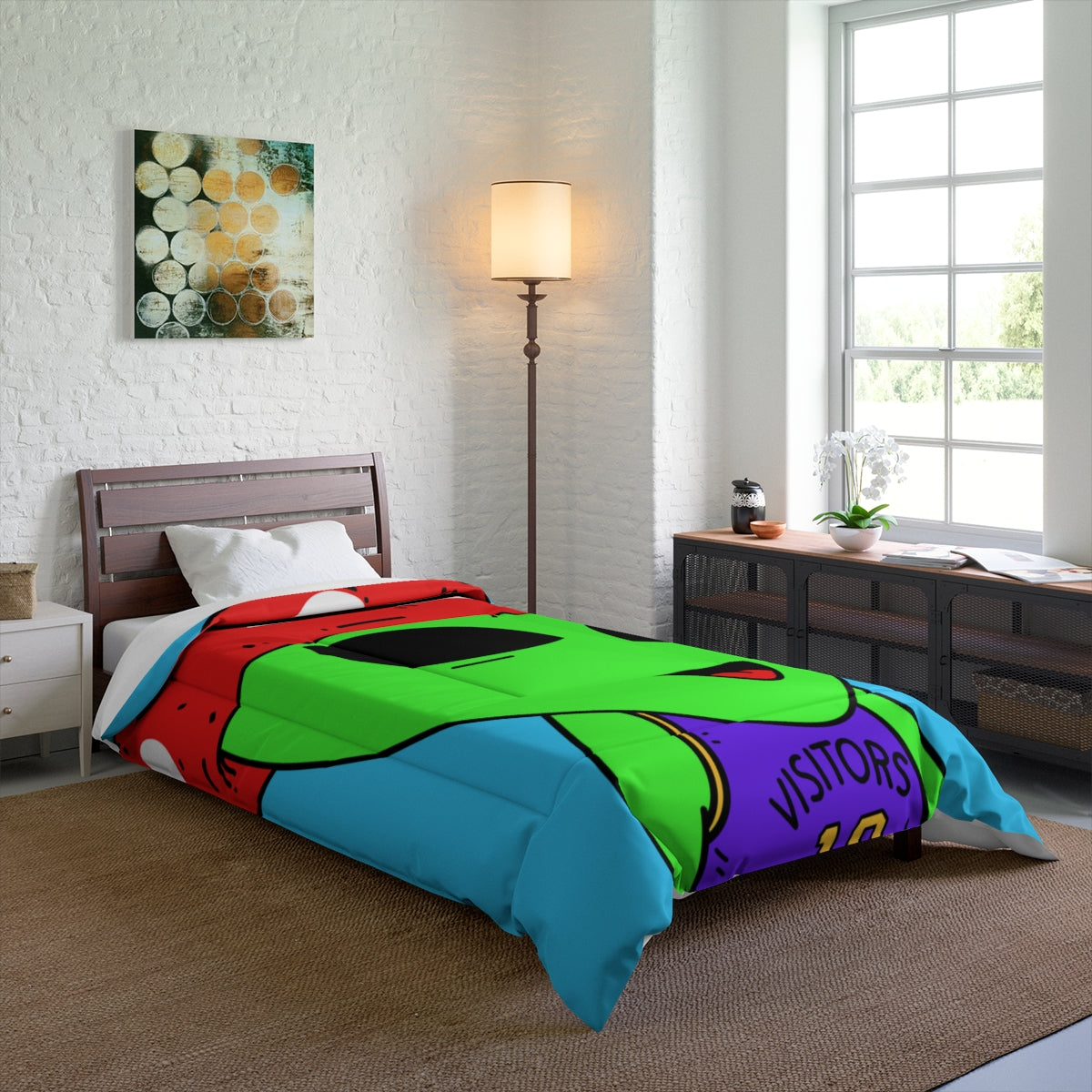 Red Mushroom Head Green Alien Purple Visi sport Jersey Visitor Bed Comforter