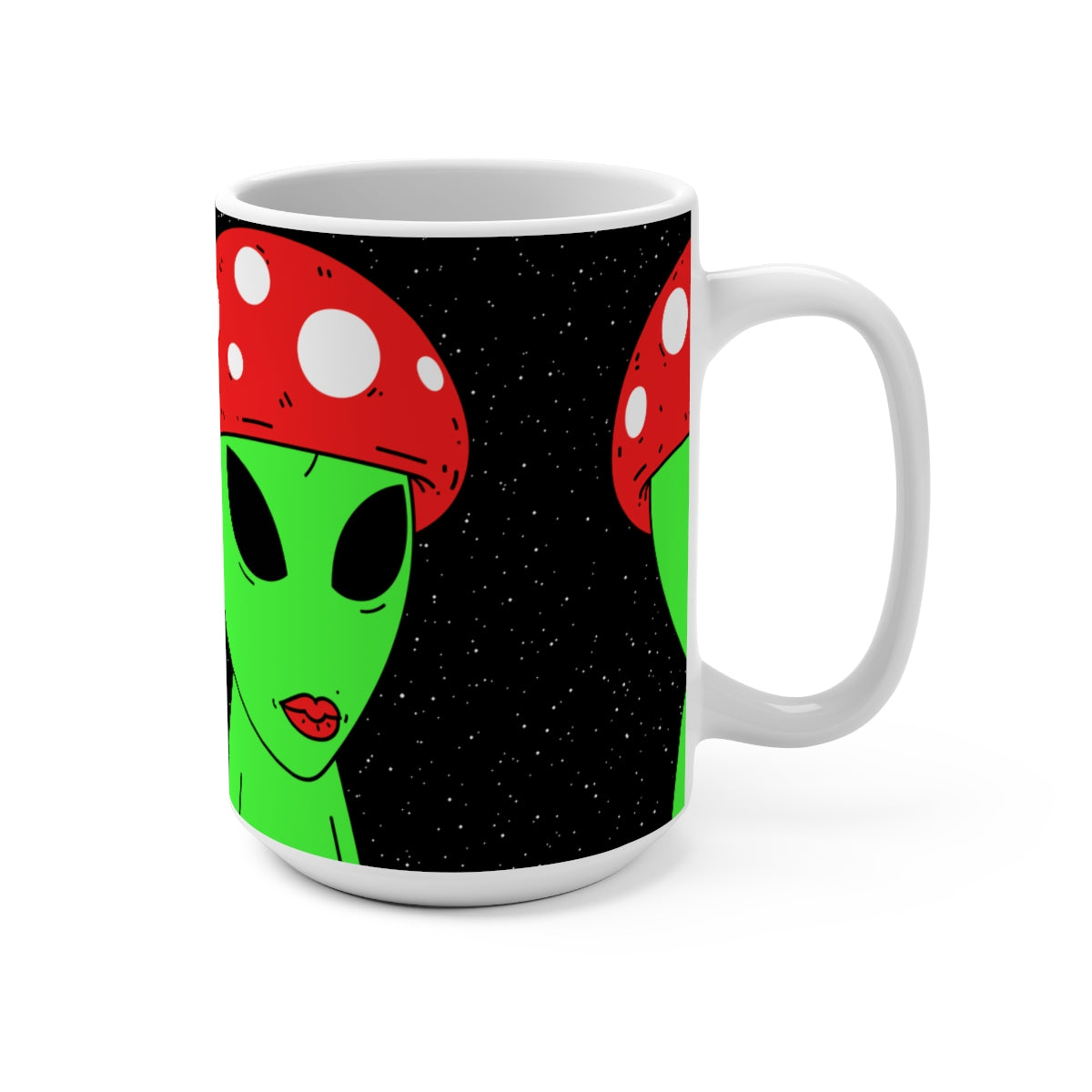 Mushroom Head Alien Space Star Galaxy Mug 15oz