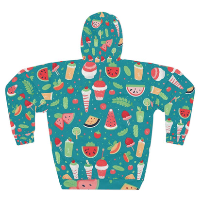 Peculiar comida de verano sandía helado cóctel patrón unisex sudadera con capucha (AOP)