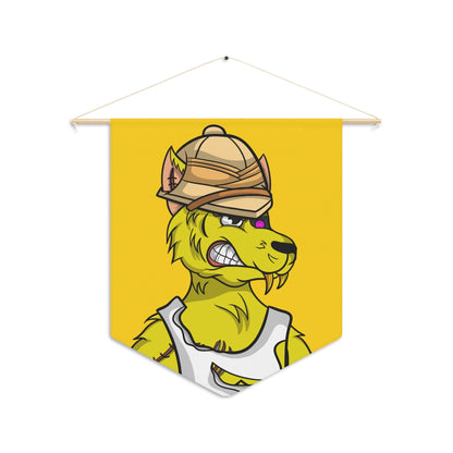 Cyborg Wolve Yellow Fur Ripped Shirt Hard Hat Wolf Pennant