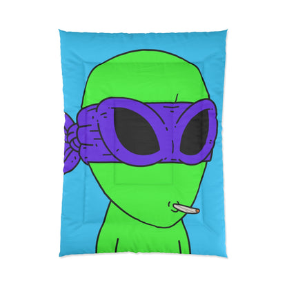 White Whistle Mouth Green Visitor Purple Ninja Mask Alien Bed Comforter