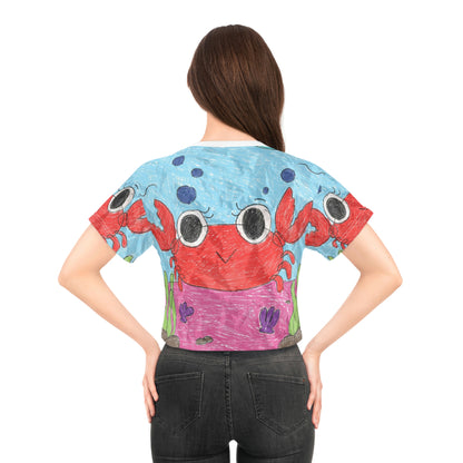 Lobster Crab Graphic Sea Lovers AOP Crop Tee