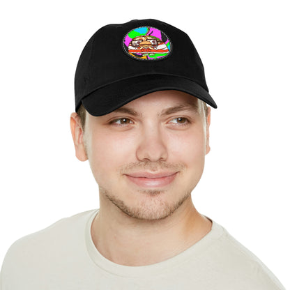 Burger Cooked Hungry Taco Dad Hat with Leather Patch (Round)