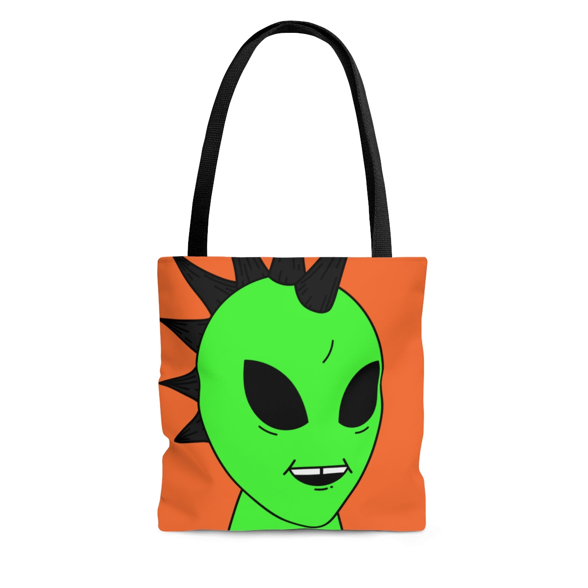 Black Hair Spiked Visitor Alien AOP Tote Bag