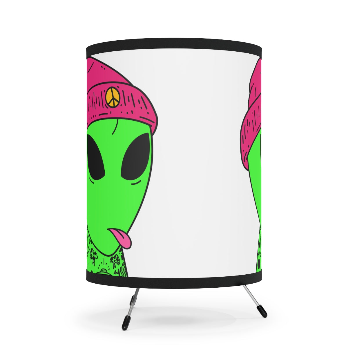 Tattoo Body Mythical Scifi Alien Tripod Lamp with High-Res Printed Shade, US\CA plug