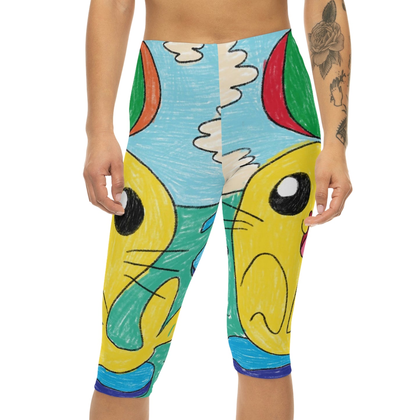 Seal Trick Marine Ocean Animal Sea Creature Women’s Capri Leggings (AOP)