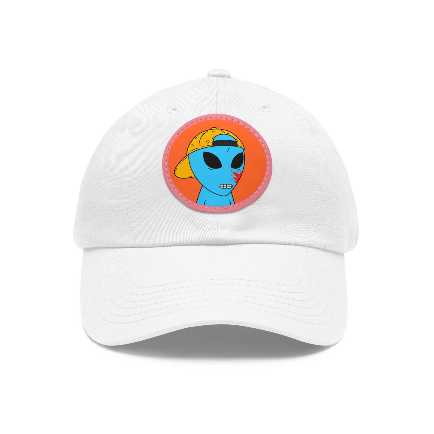 Blue Blood Alien Visitor Dad Hat with Leather Patch (Round)