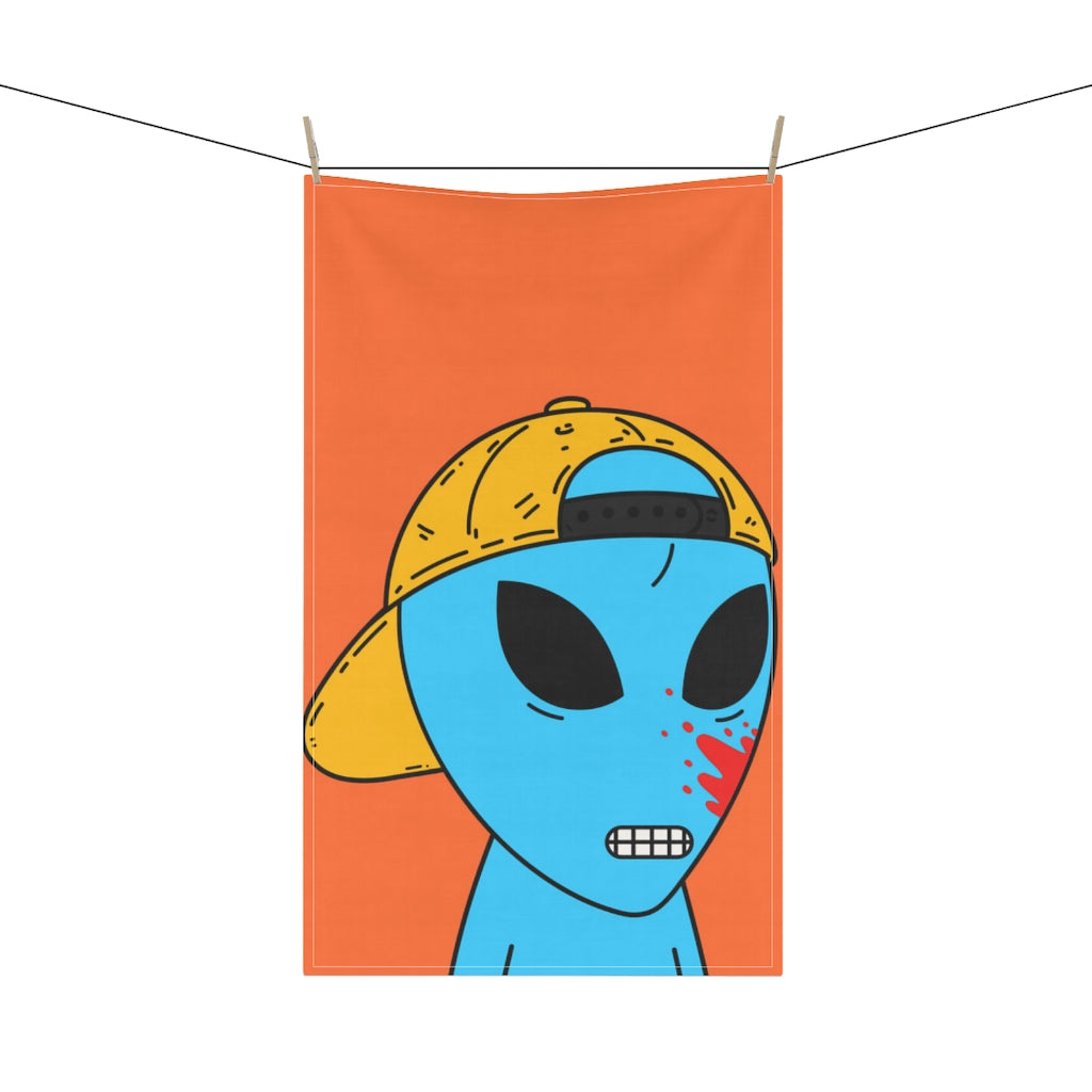 Blue Blood Visitor Alien Cartoon Kitchen Towel