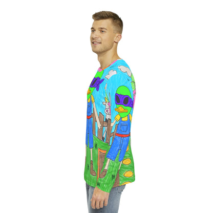 Farm Alien Visitor 751 Camisa AOP de manga larga para hombre 