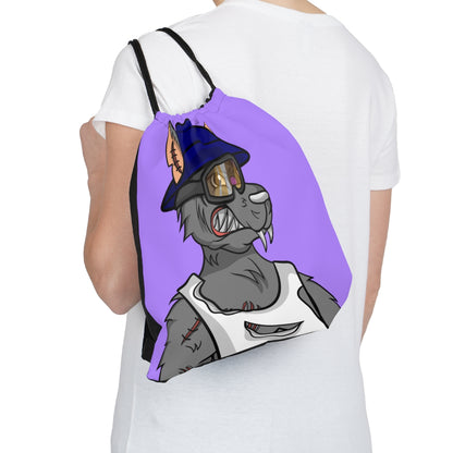 Hombre lobo Lobo Cyborg Camiseta sin mangas blanca rasgada Sharp Fang Wolve al aire libre Mochila saco