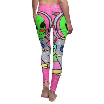 Veggie Visi Alien Vegetable Visitor UFO Women's Cut & Sew Casual Leggings