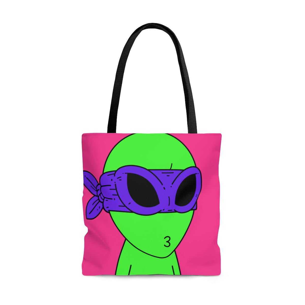 Green Ninja Turtle Visitor Alien AOP Tote Bag