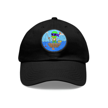 Alien Fisherman Visitor 751 Fish Dad Hat with Leather Patch (Round)