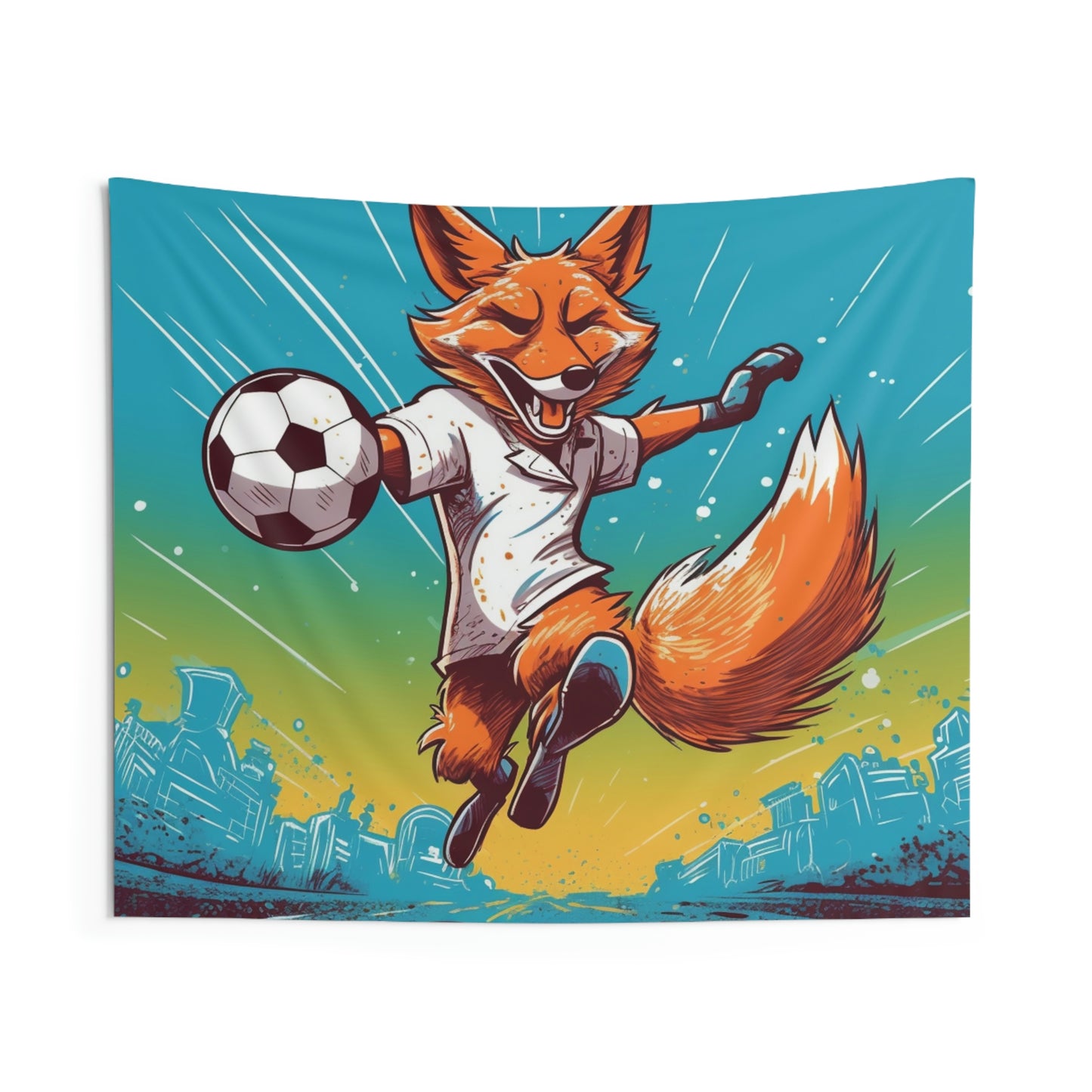 Fox Soccer Athletic Sport Anime Graphic Indoor Wall Tapestries