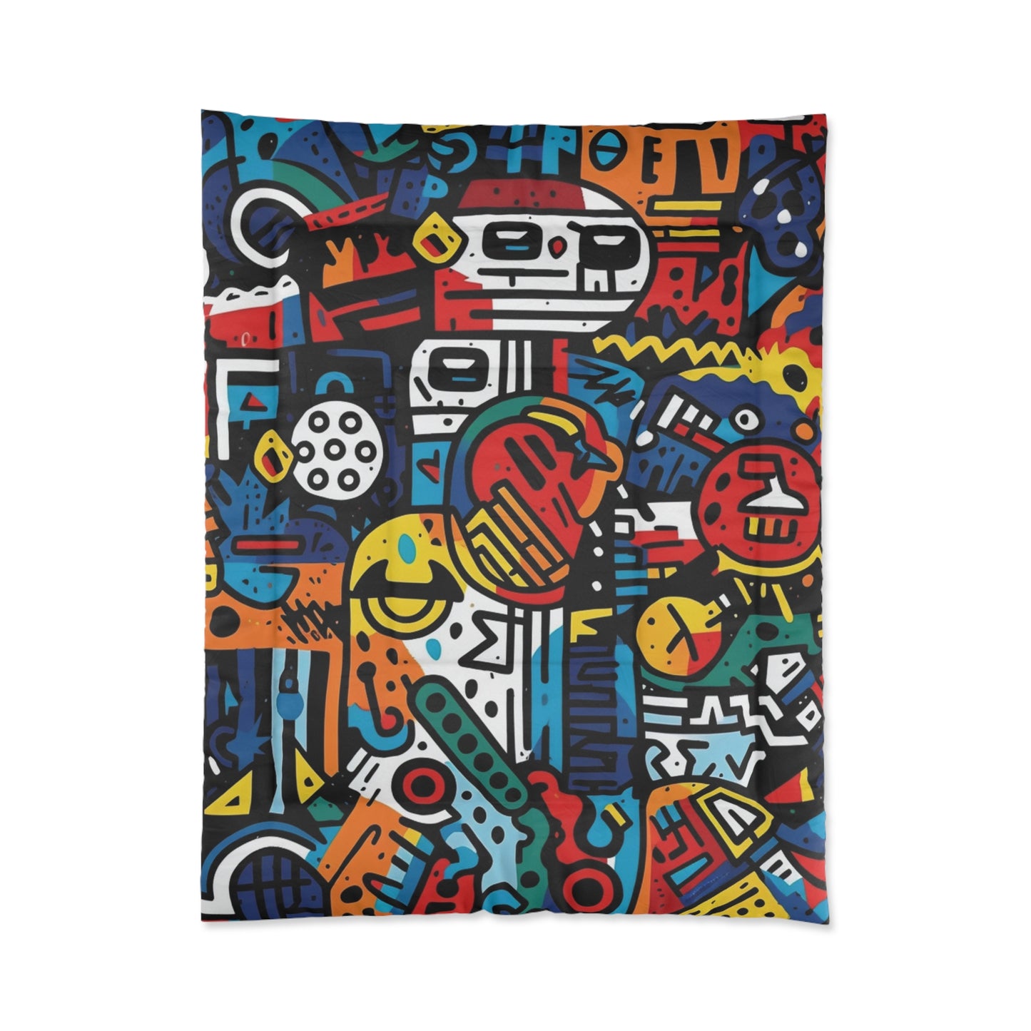 Street Art Inspired Bold Graffiti & Urban Motifs Design Comforter