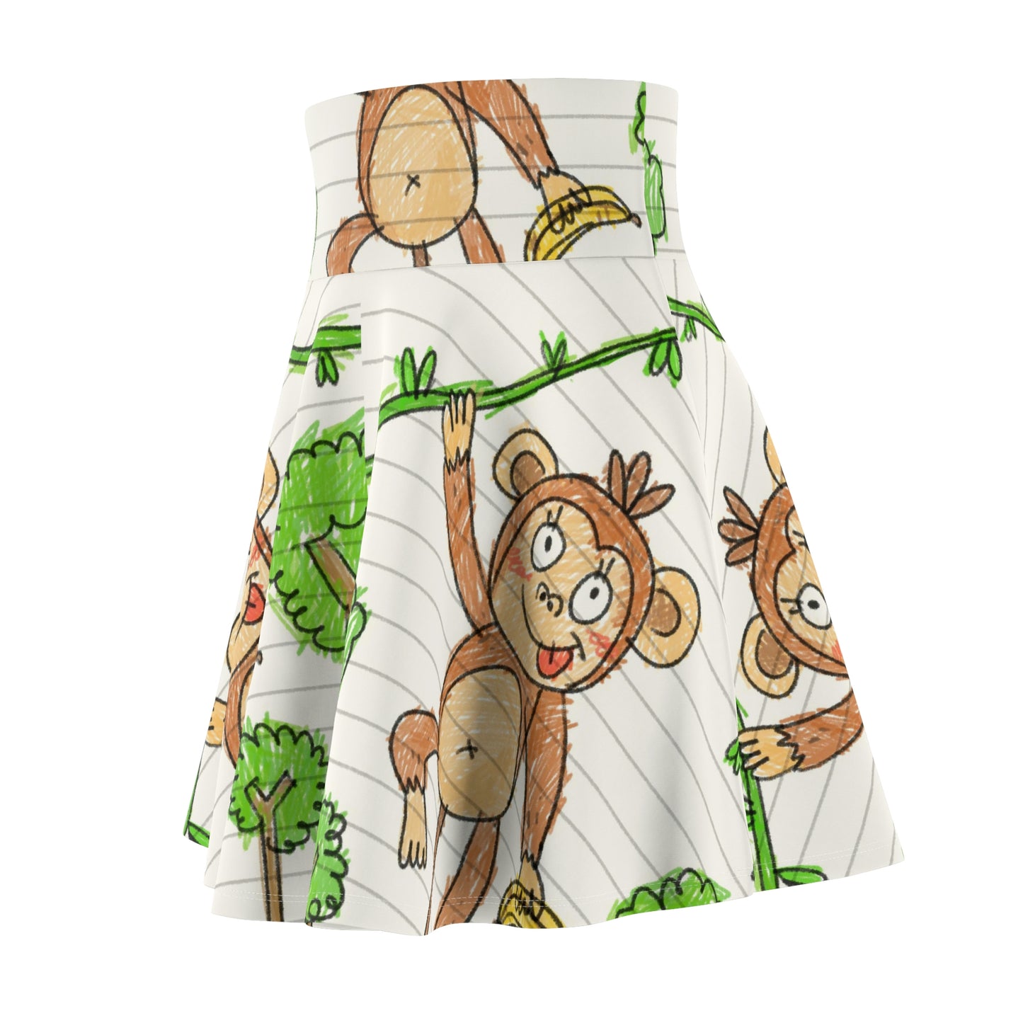 Graphic Monkey - Fun Zoo Clothing for Ape Lovers Women's Skater Skirt