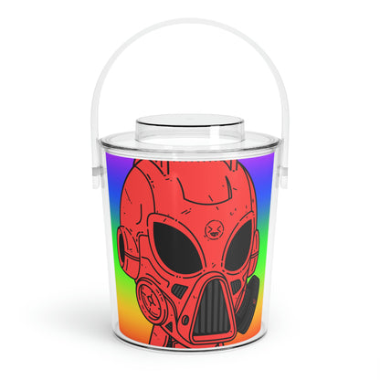 Pride Rainbow Robot Cyborg Alien Ice Bucket with Tongs