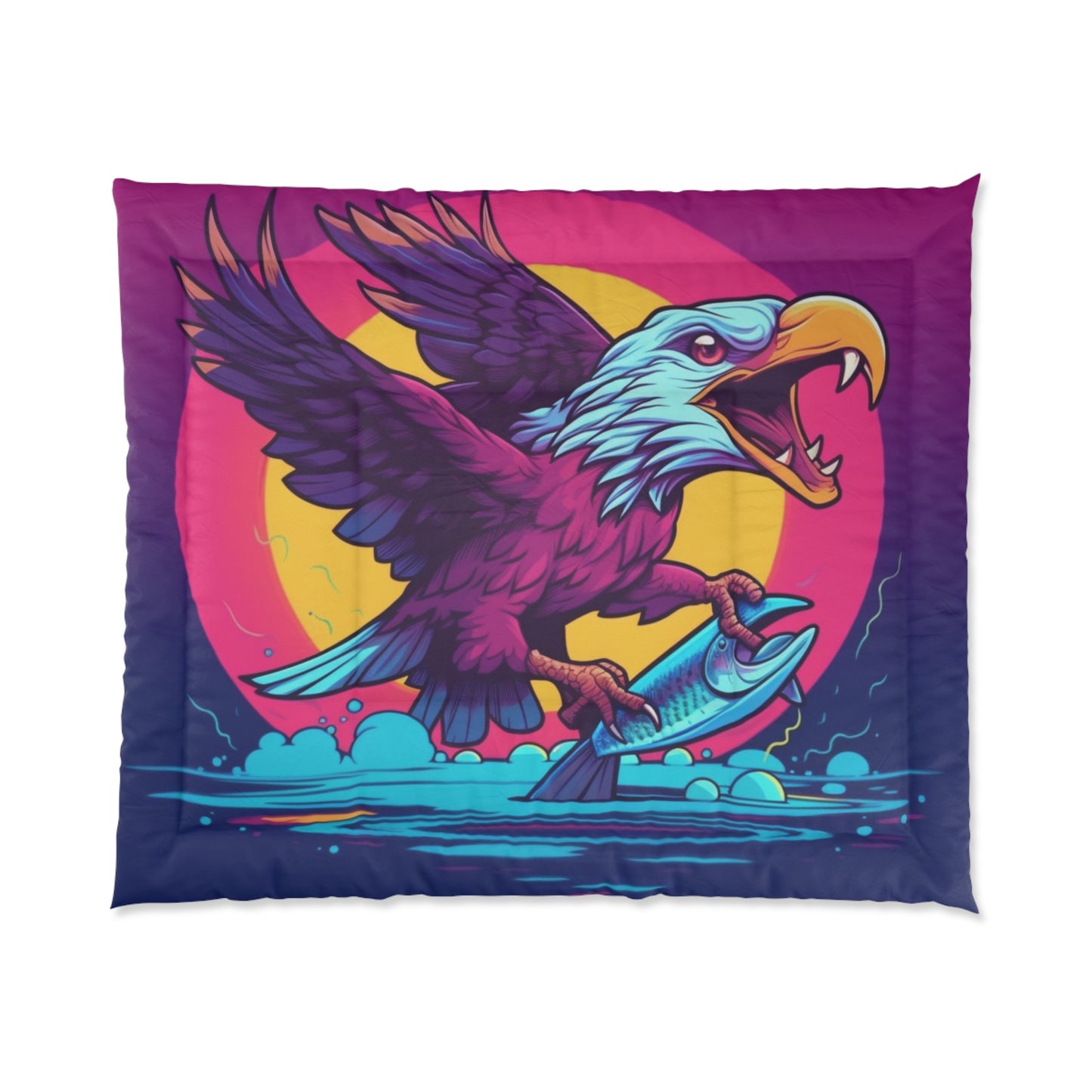 American Bald Eagle USA Fish Catch Dinner Graphic Comforter